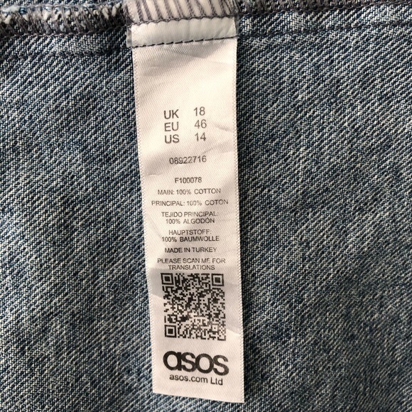 Asos denim  oversized, hourglass shape 3/4 sleeves , long duster coat long dress - Picture 9 of 9